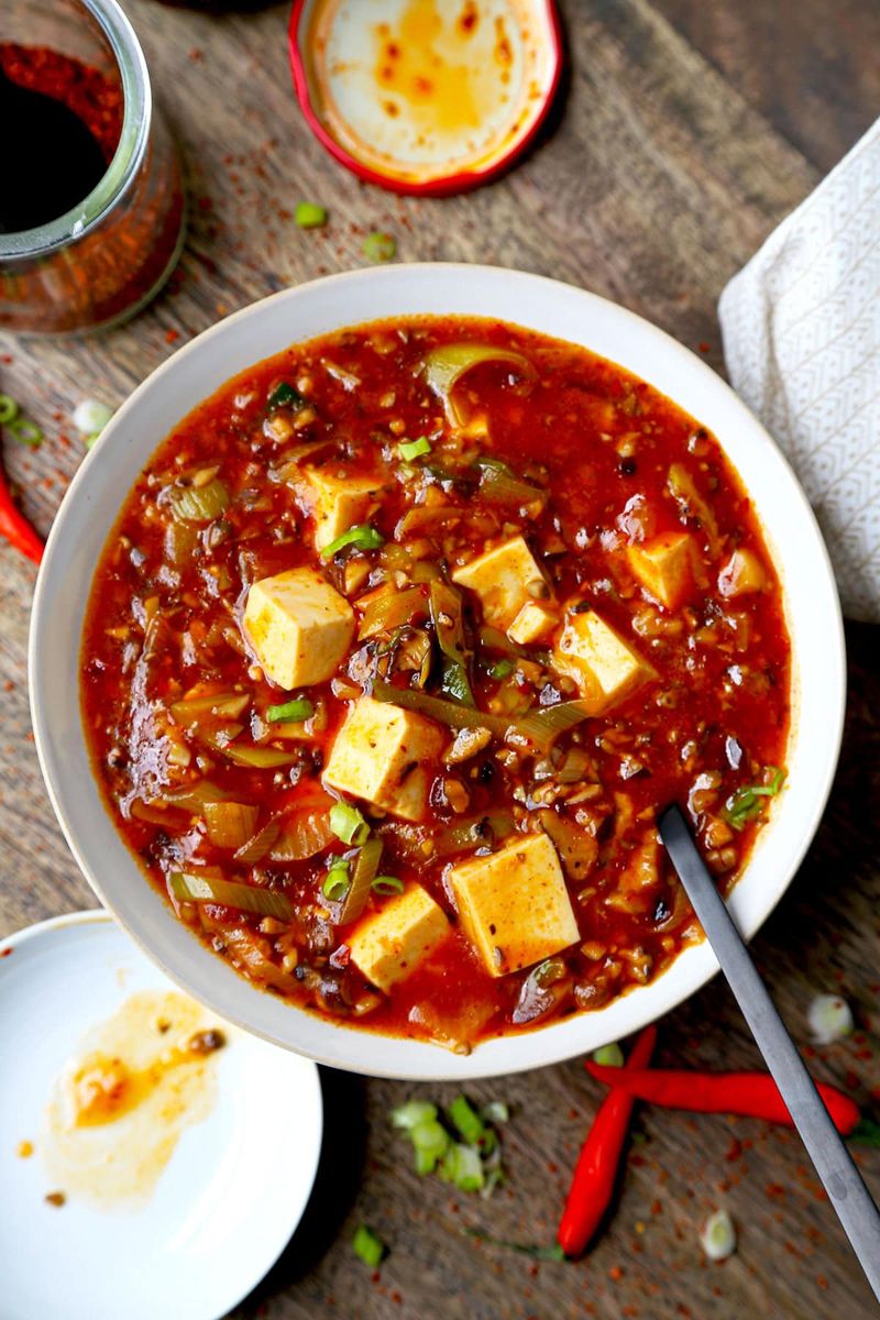 Vegan Mushroom Mapo Tofu