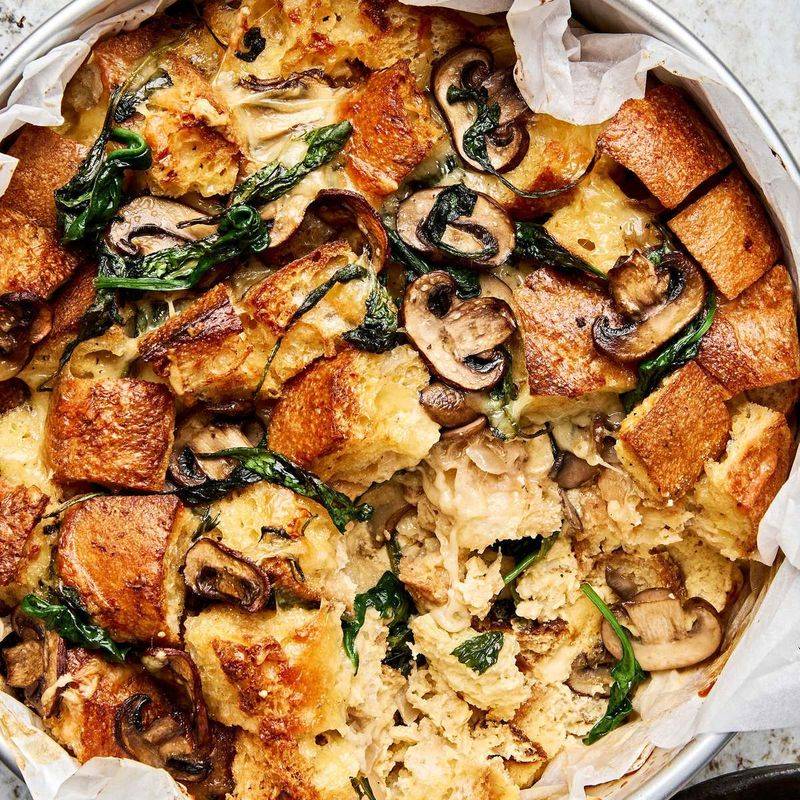 Breakfast strata (savory bread pudding)