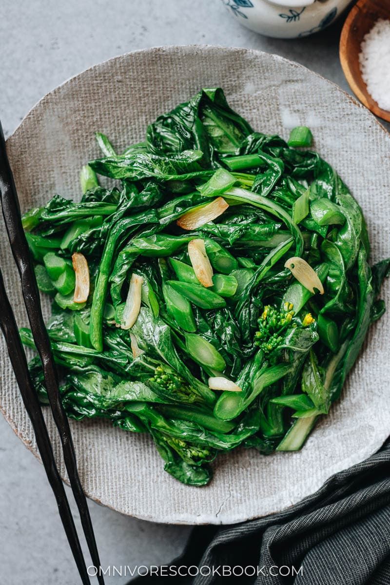 Stir-Fried Garlic Greens (Bok Choy or Gai Lan)