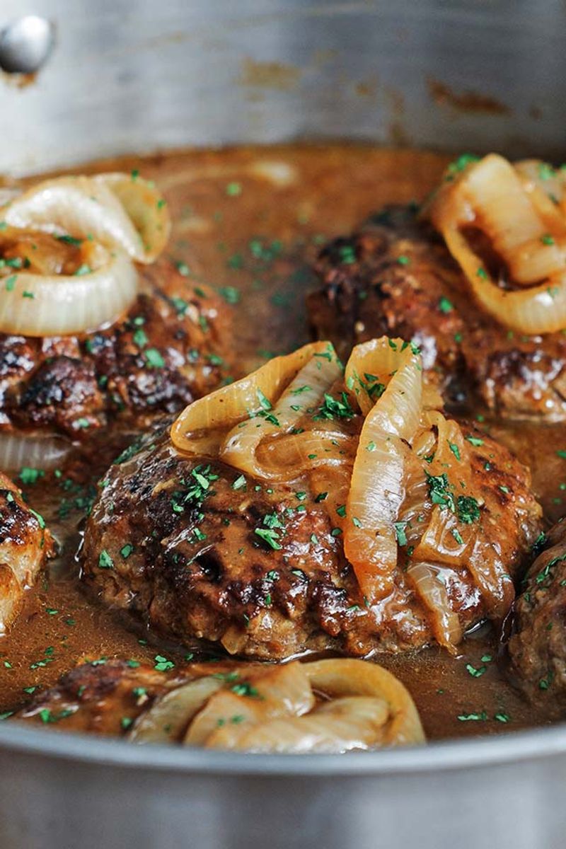 Smothered Hamburger Steaks with Onion Gravy