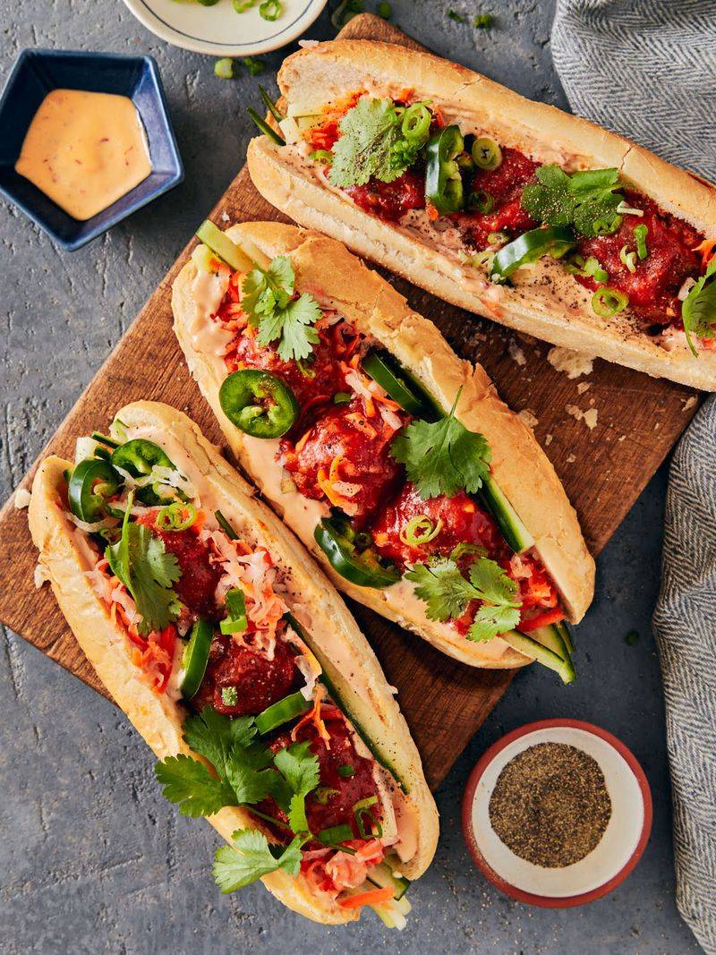 Vietnamese Meatball Bánh Mì Roll