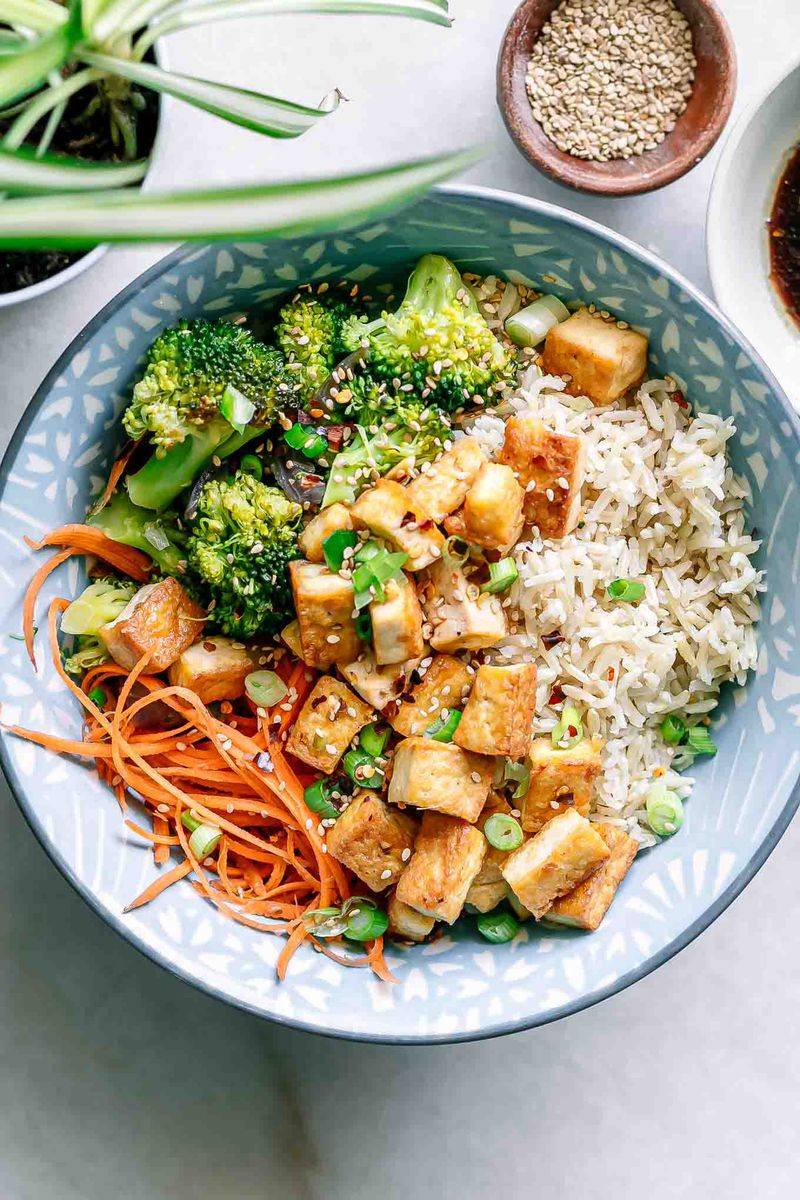 Crispy Tofu Rice Bowls