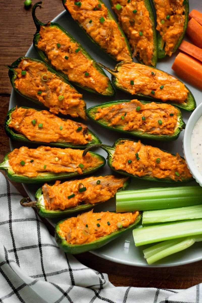 Buffalo Chicken Stuffed Jalapeños