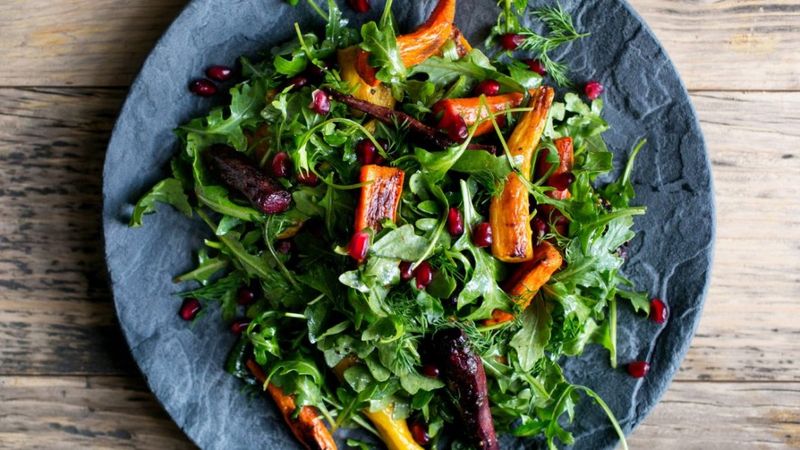 Roasted Carrots With Arugula Salad