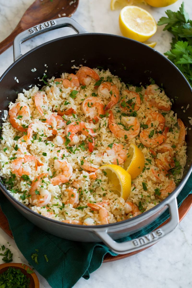 One-Pot Lemon Garlic Shrimp and Rice