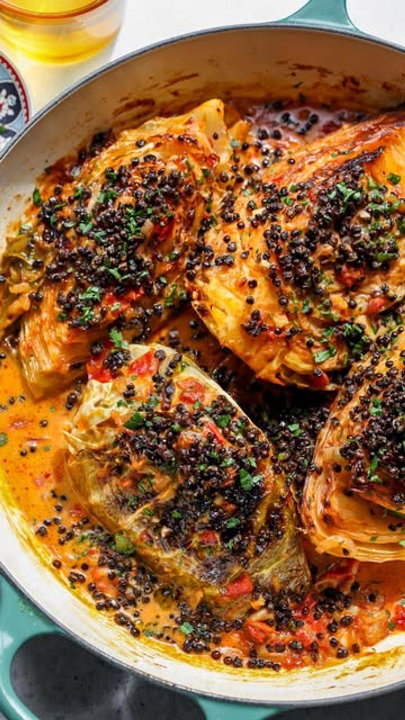 Chipotle Braised Cabbage Wedges