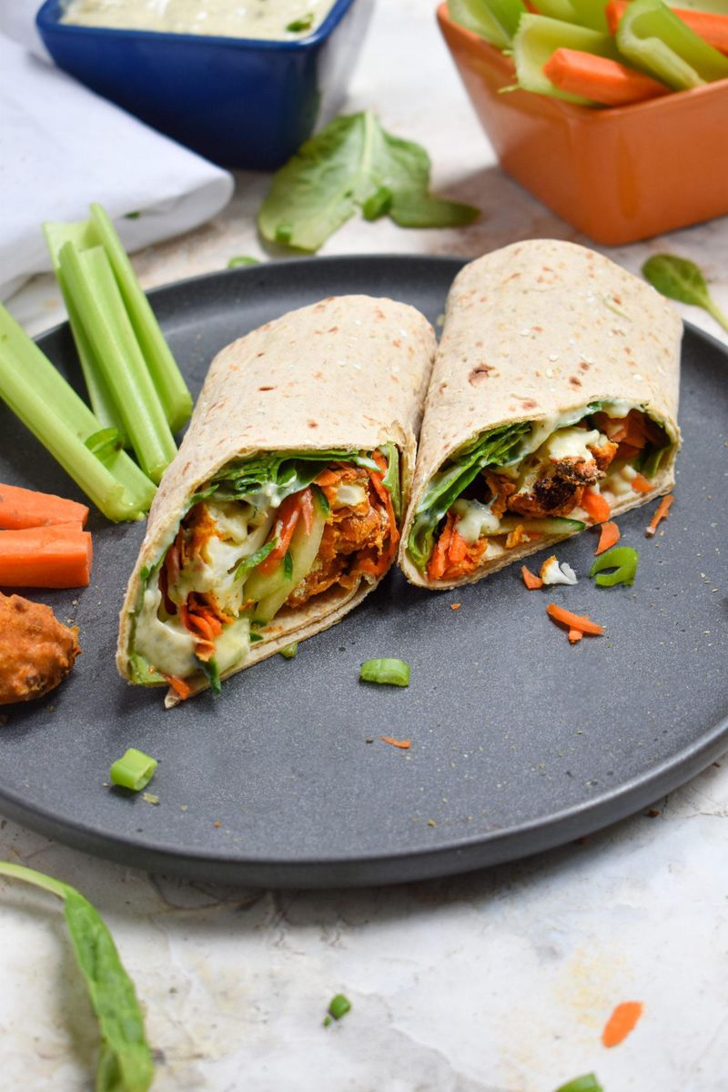 Crispy Buffalo Cauliflower Wrap
