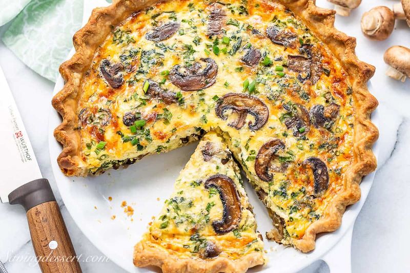 Mushroom and Spinach Quiche