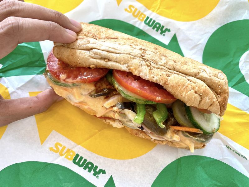 Subway: 6-inch Turkey on Wheat With Loads of Veggies