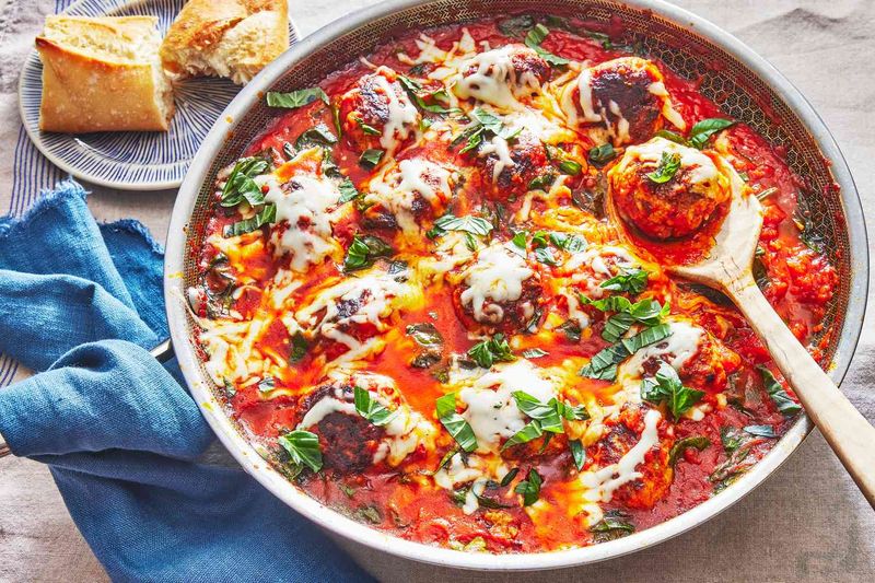 One-Pot Herby Turkey Meatballs in Tomato Sauce