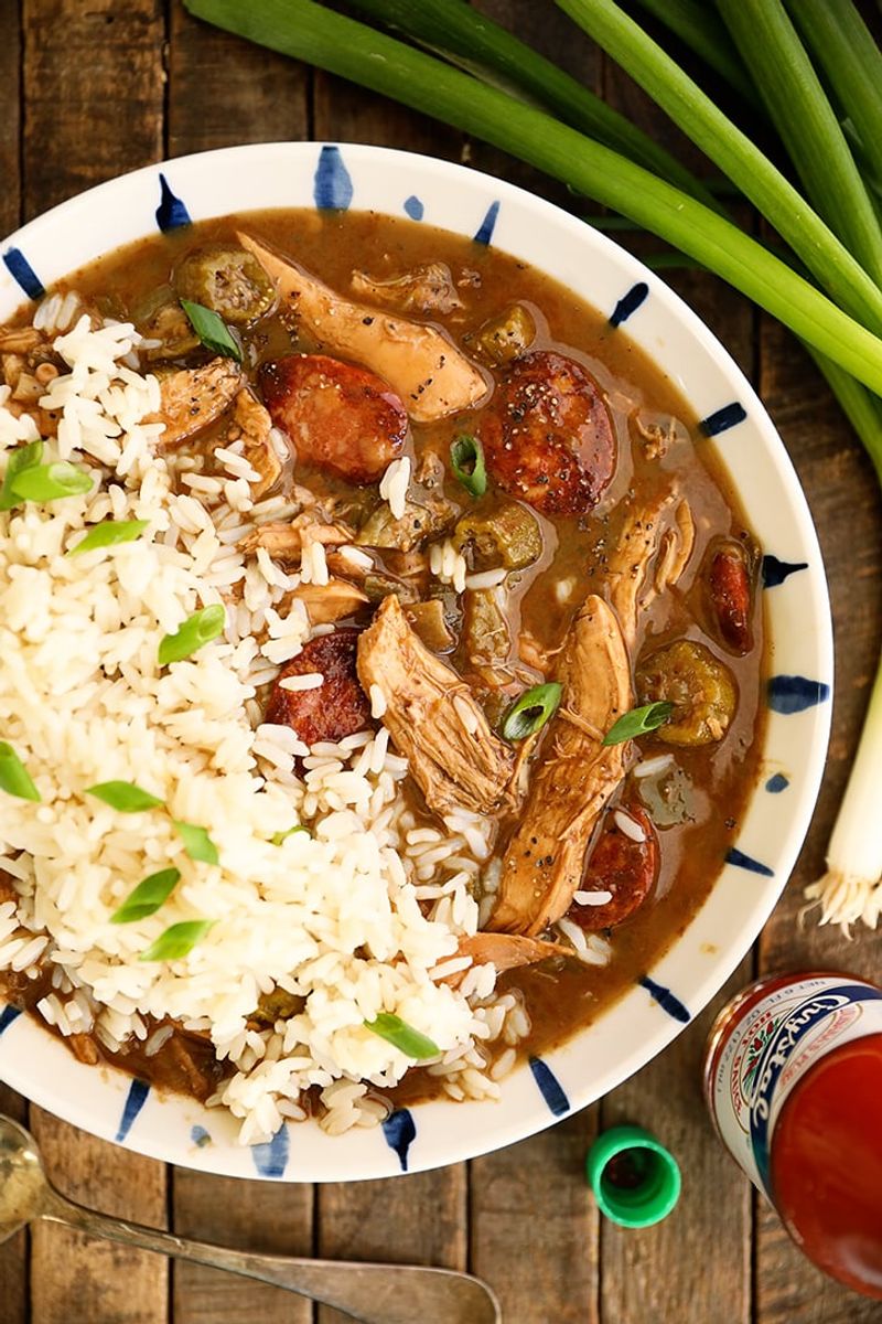 Chicken sausage gumbo-style stew
