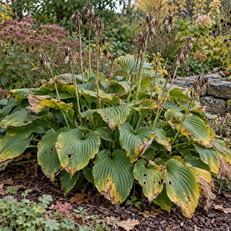 Clear debris from the hosta’s immediate area