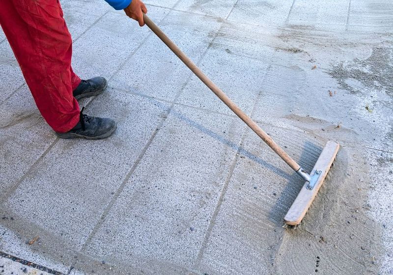 Clear weeds and debris before repairing a joint