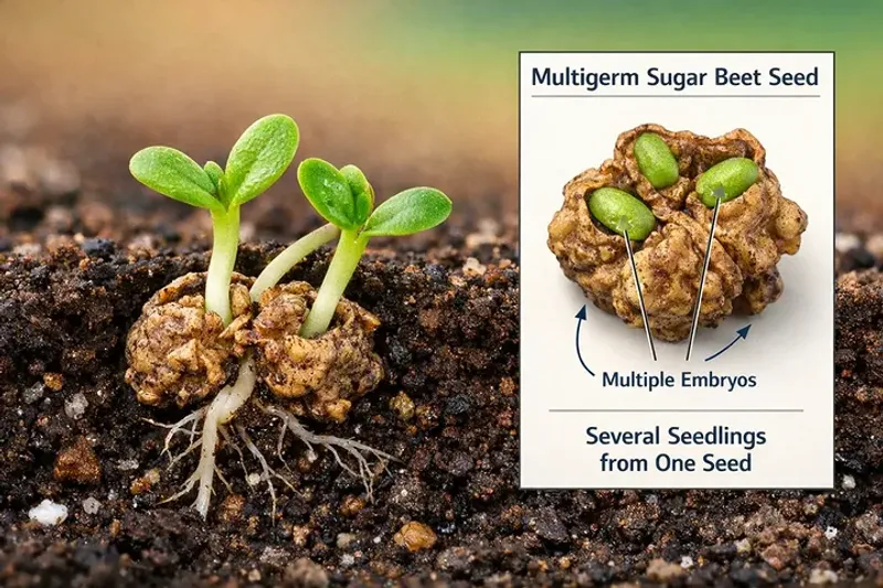 A single beet seedball may produce several seedlings