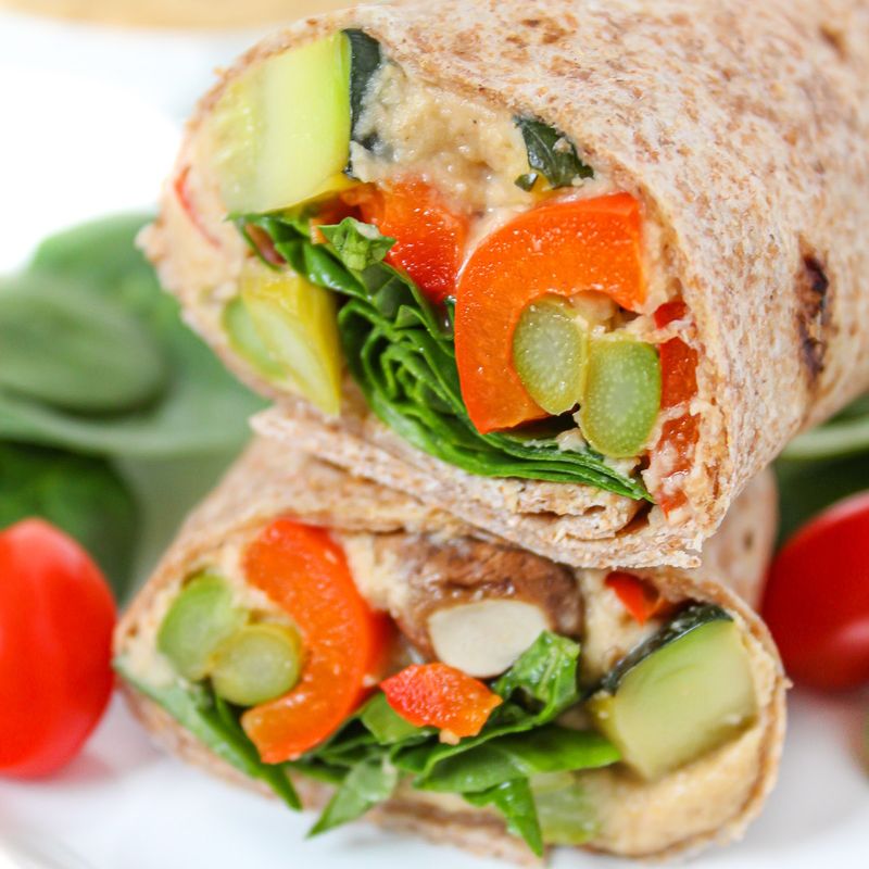 Grilled Vegetable Hummus Wrap