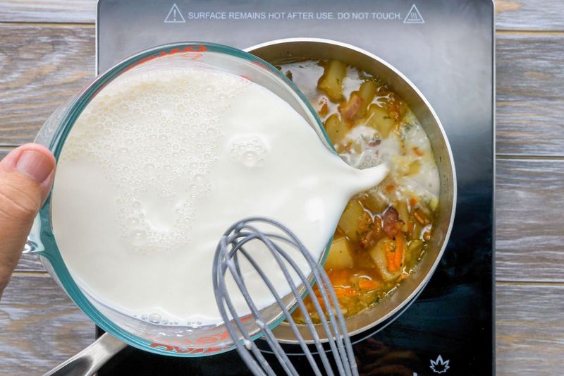 Adding Dairy Too Early in the Cooking Process