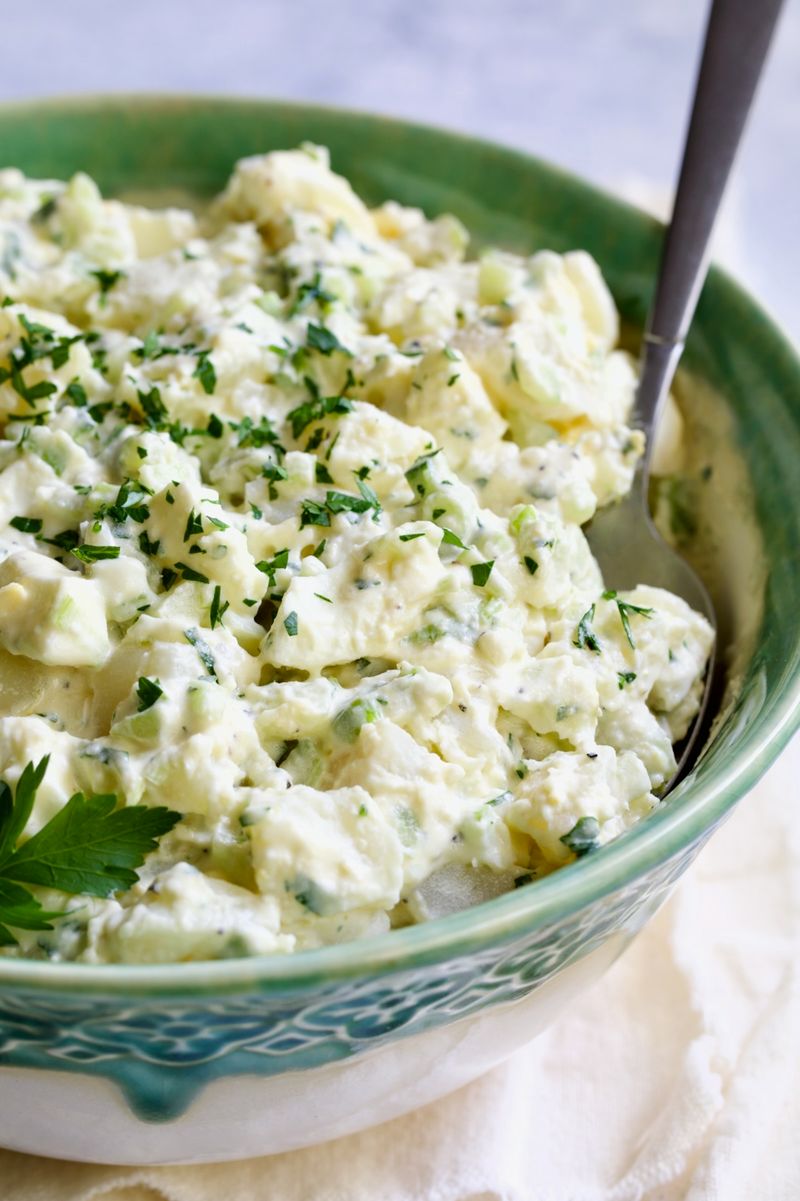 Creamy Potato Salad With Sour Cream Or Yogurt