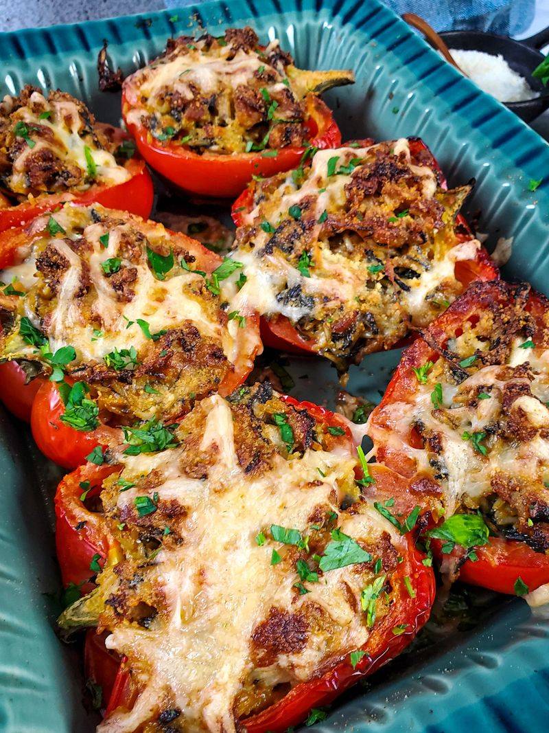Chicken sausage stuffed peppers