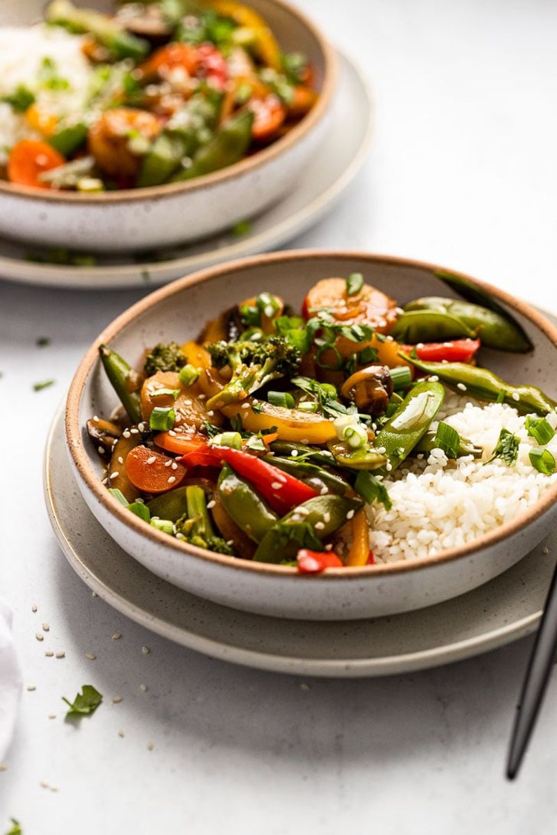 Stir-fry with frozen vegetables