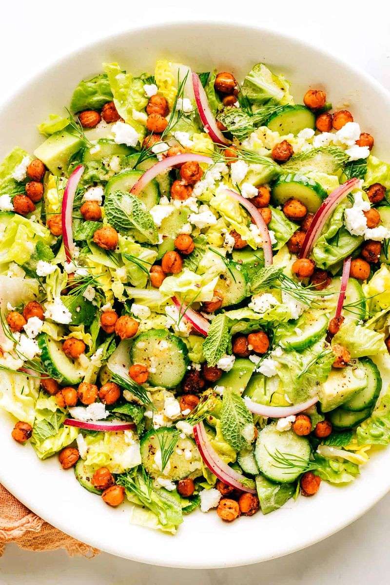 Cucumber Crunch Salad with Roasted Chickpeas