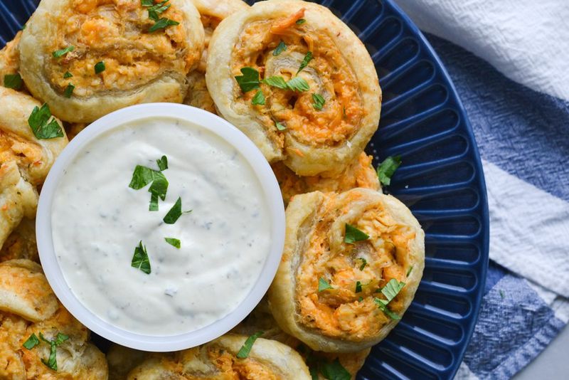 Buffalo Chicken Crescent Pinwheels