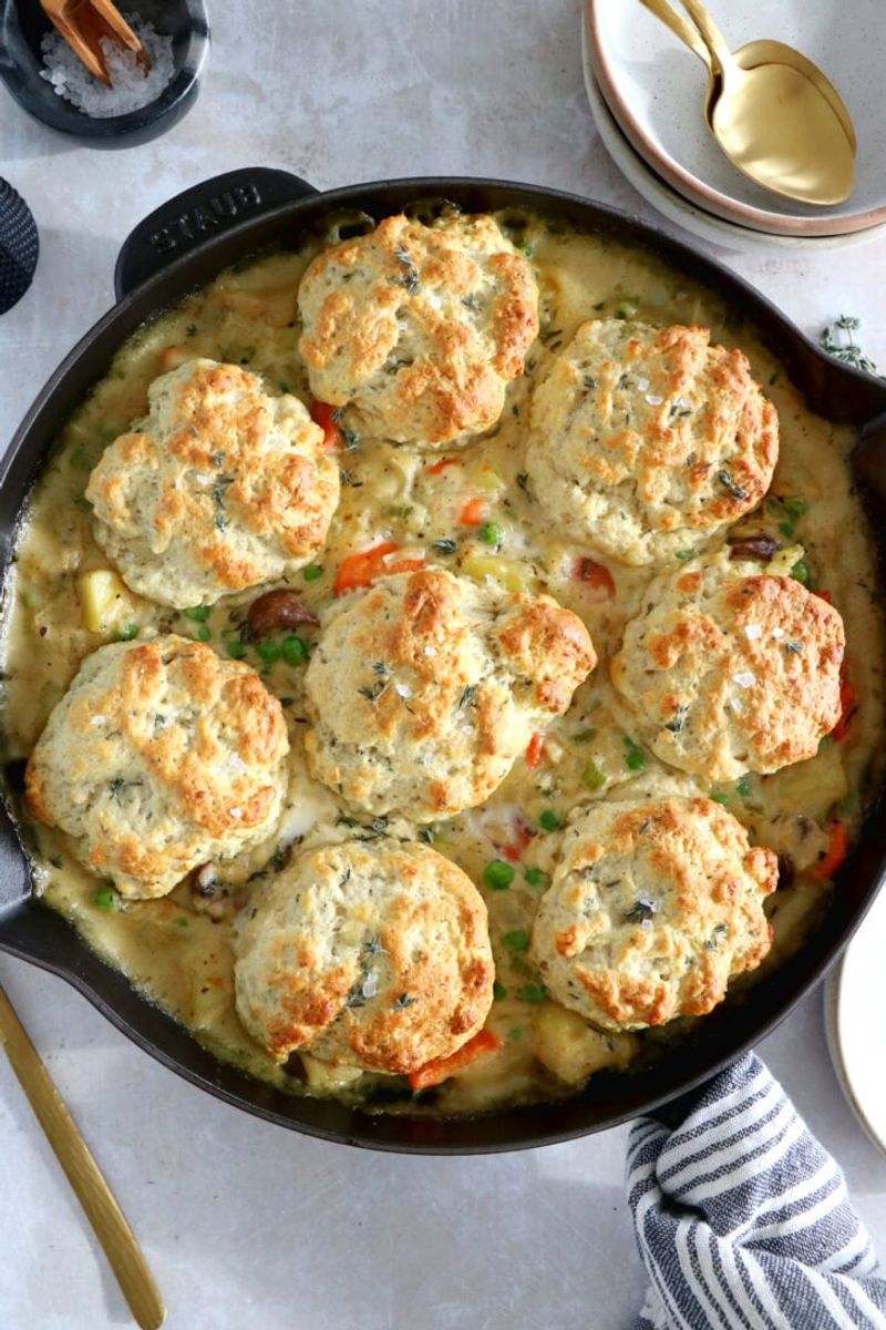 Veggie Pot Pie With Biscuit Topping