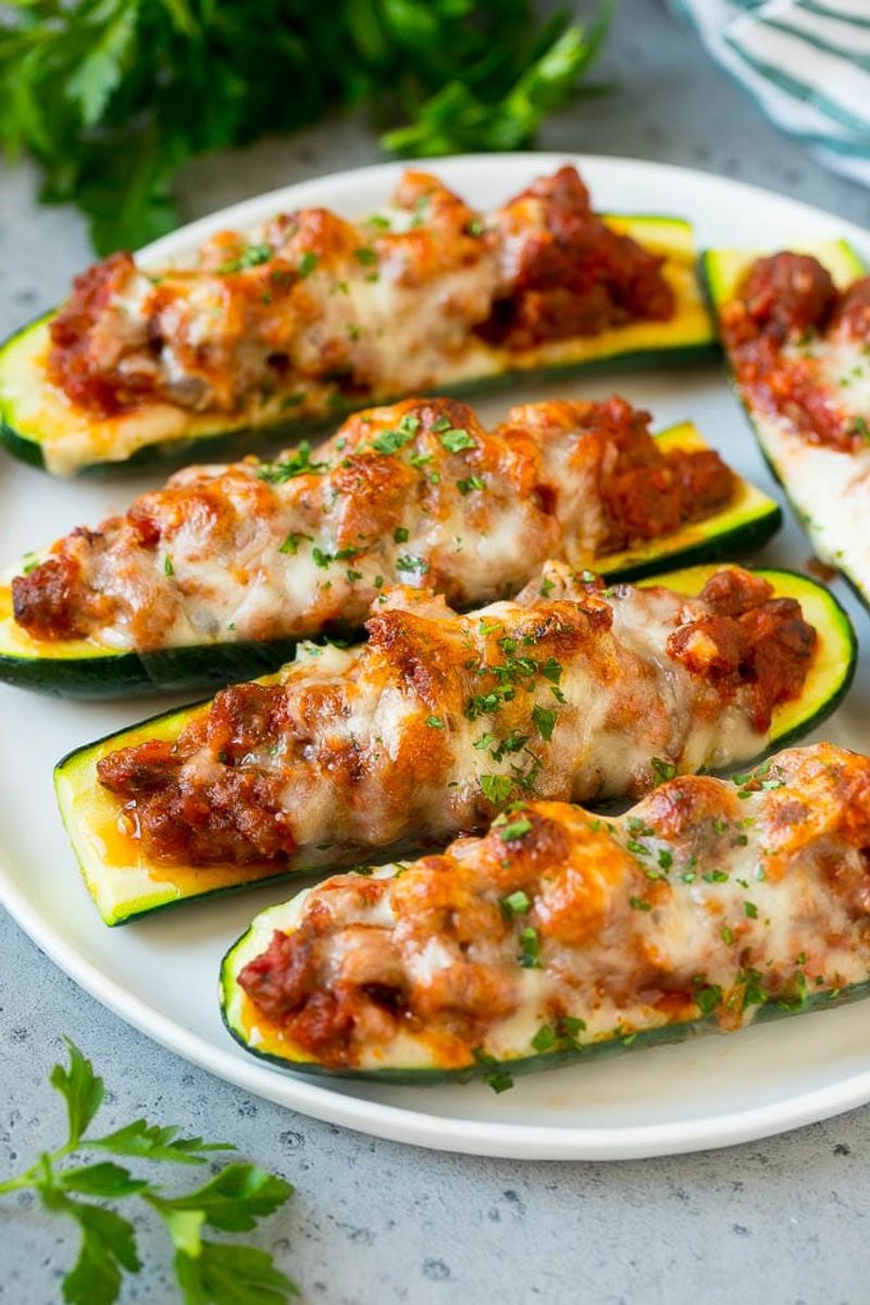 Sausage-Stuffed Zucchini Boats