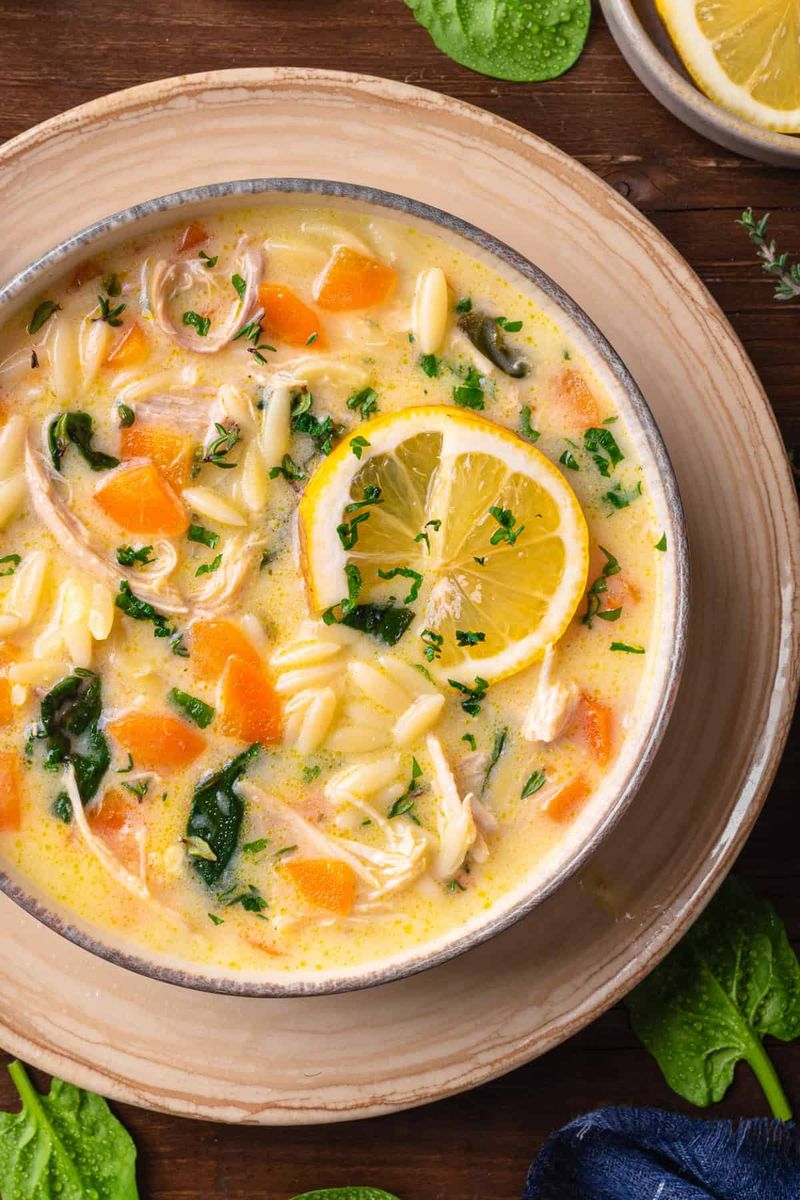Lemon Chicken Orzo Soup