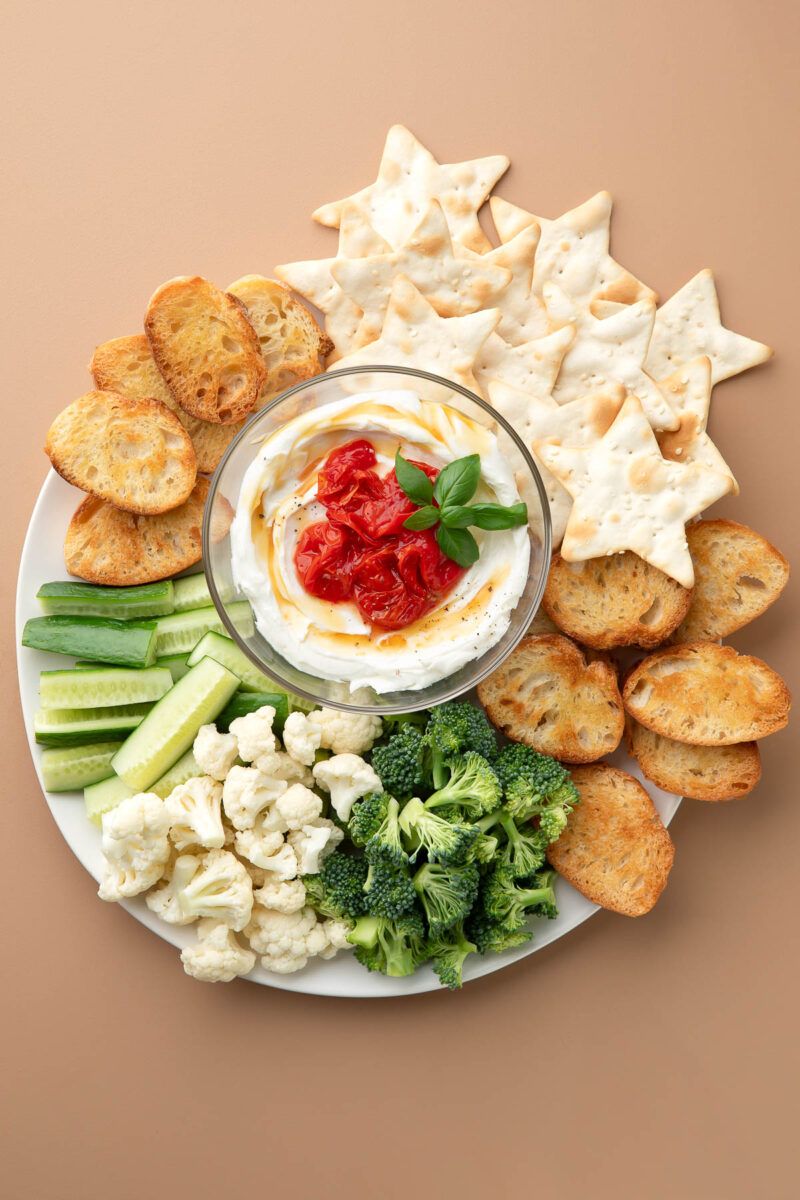 Whipped Goat Cheese Dip with Veggies