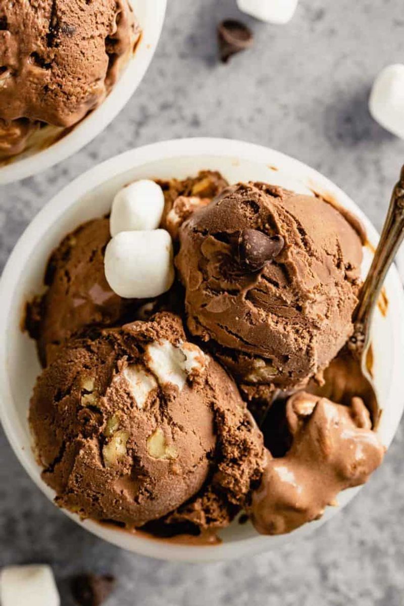 Rocky Road Ice Cream with Marshmallow Swirls
