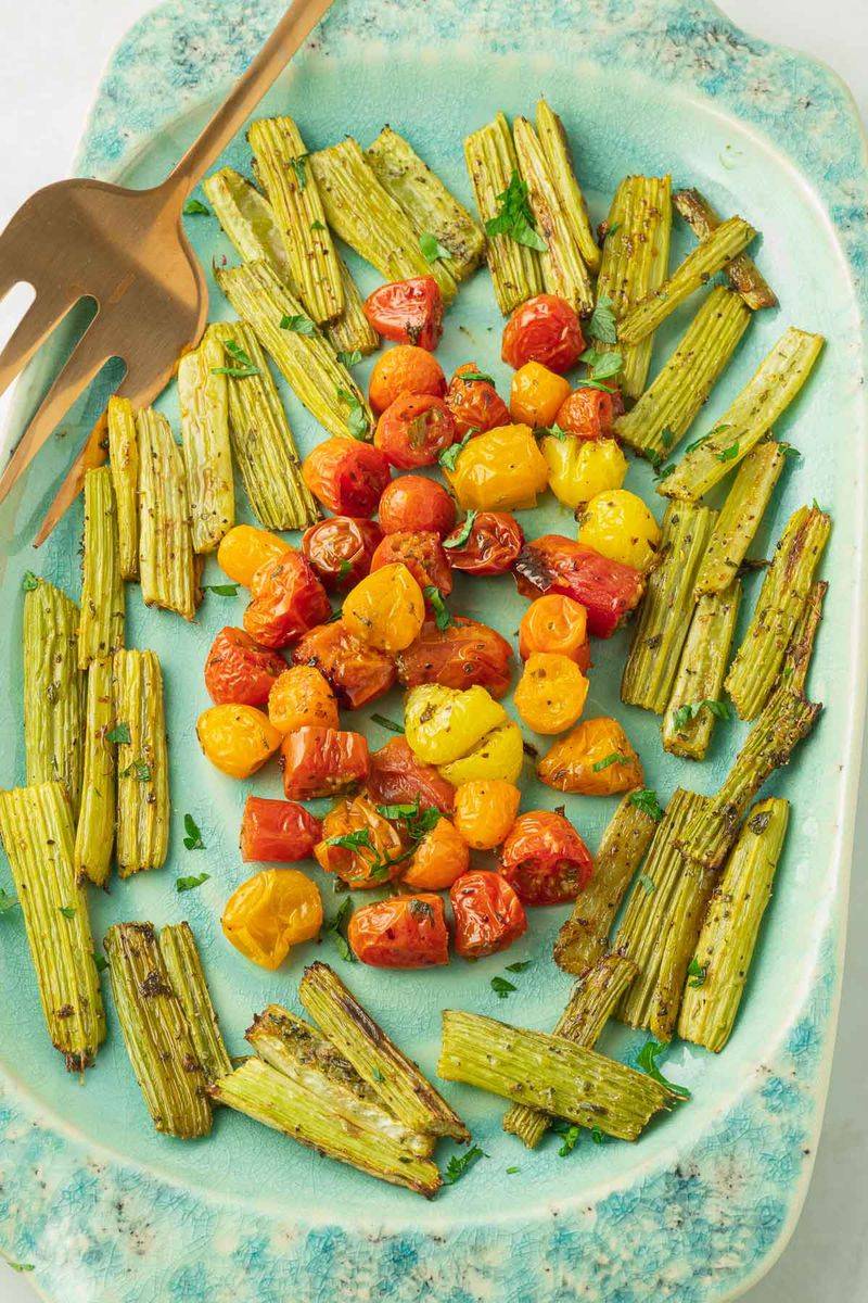 Roasted Celery with Carrots and Herbs