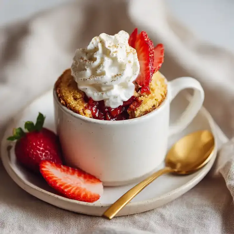 Strawberry Shortcake Mug Cake