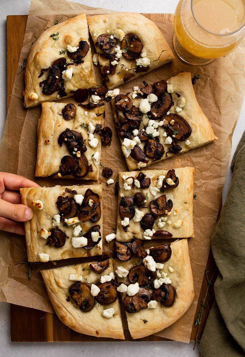 Goat Cheese And Mushroom Flatbread