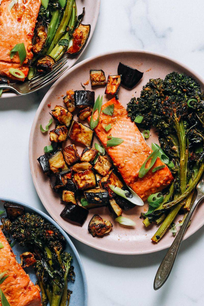Miso Salmon with Roasted Vegetables