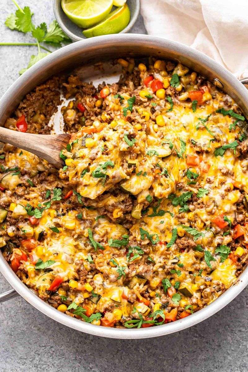 Mexican Ground Beef Casserole with Rice