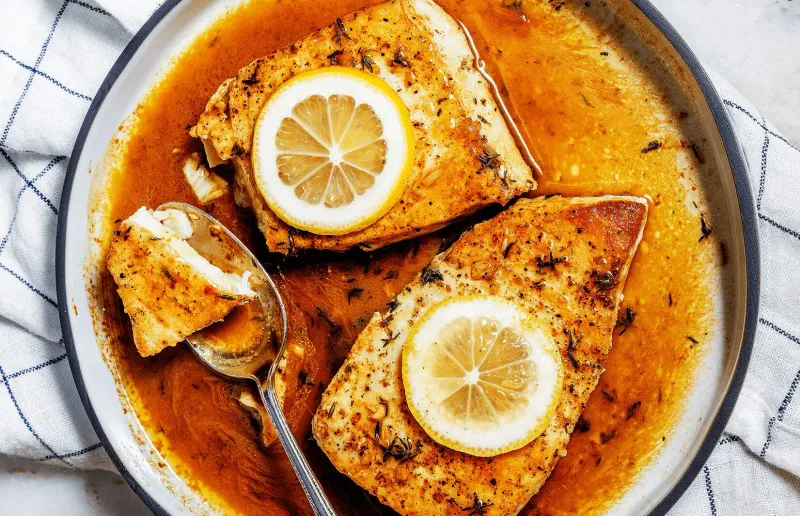 White Wine and Herb Pan-Cooked Swordfish