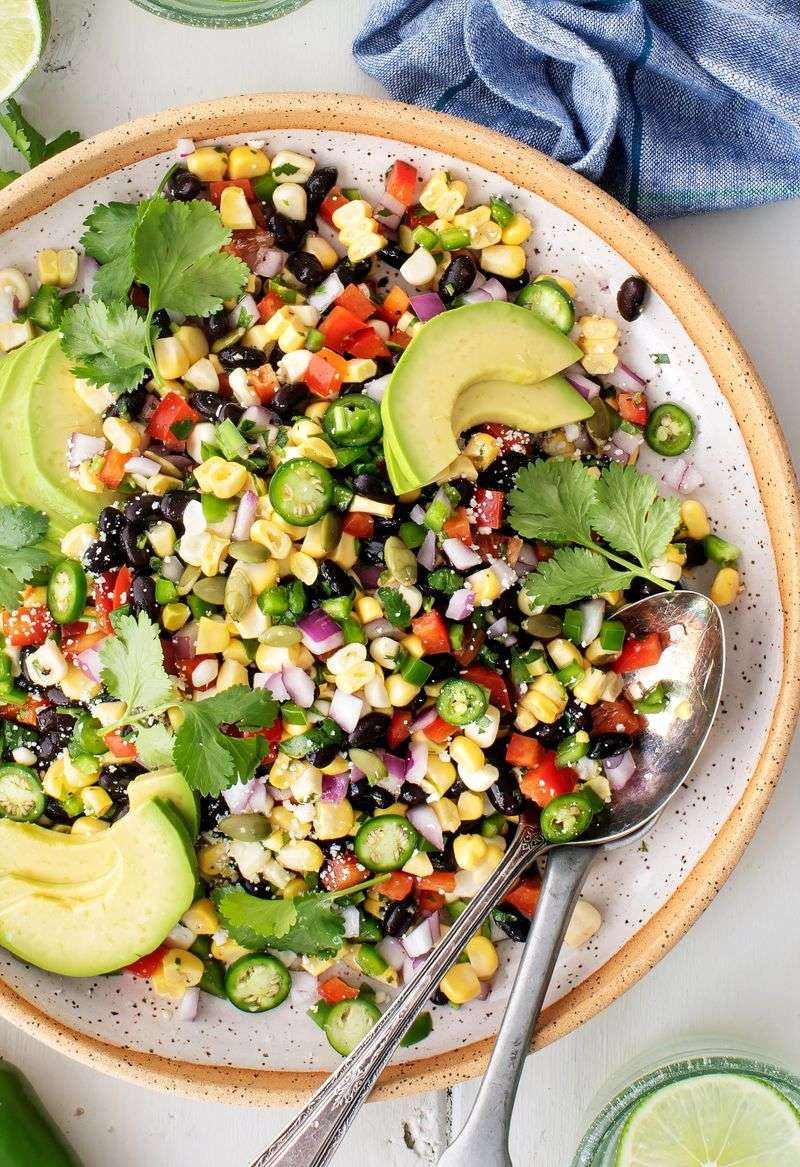 Black Bean And Corn Salad Dinner Plate