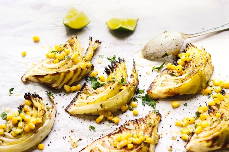 Grilled Cabbage Wedges with Spicy Lime Dressing