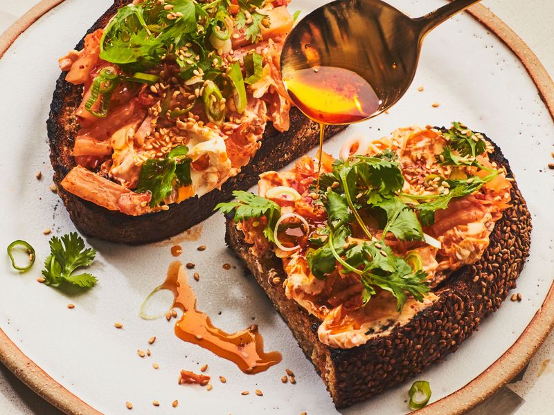 Kimchi butter on toast