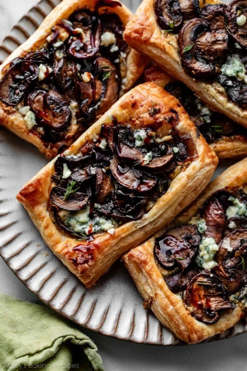 Puff Pastry Mushroom Tarts with Gruyere