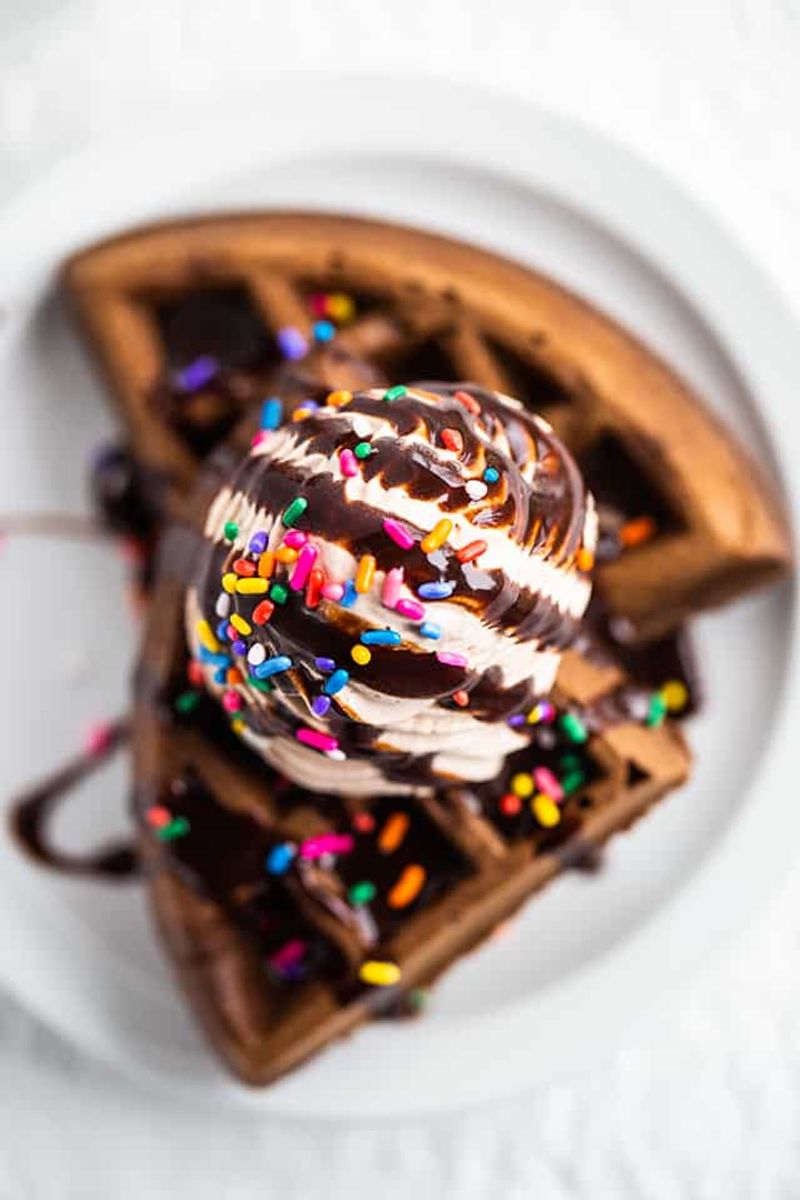 Chocolate Cake Mix Waffles