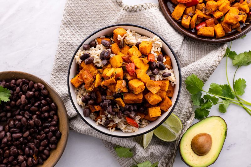 Roasted Root Veggie Bowls With Beans