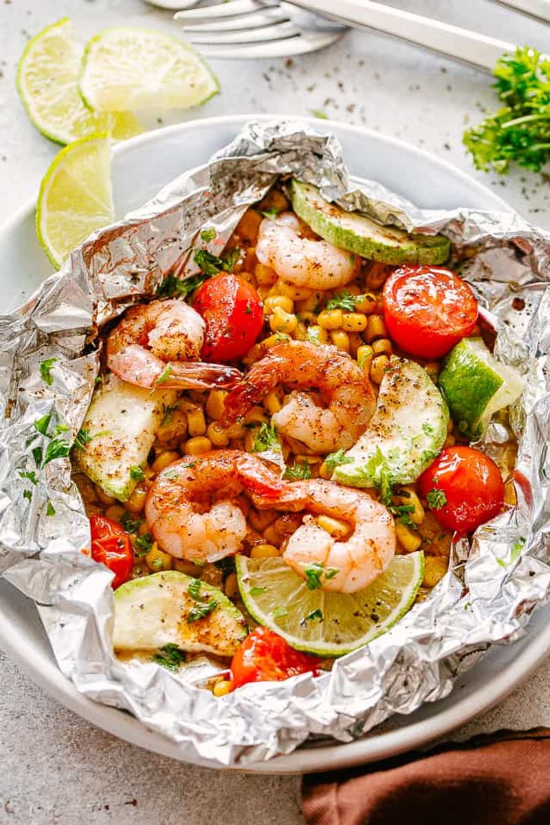 Mediterranean Grilled Shrimp Packets