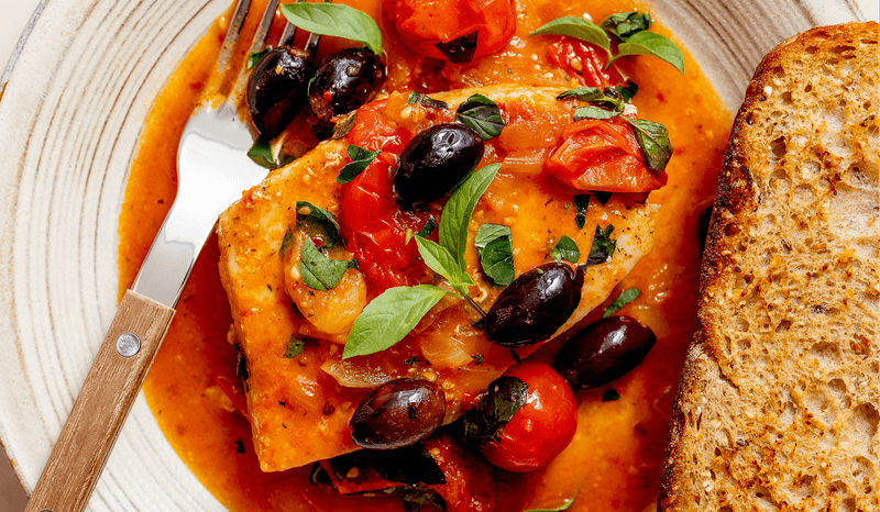 Pan-Seared Swordfish with Tomato Basil Sauce