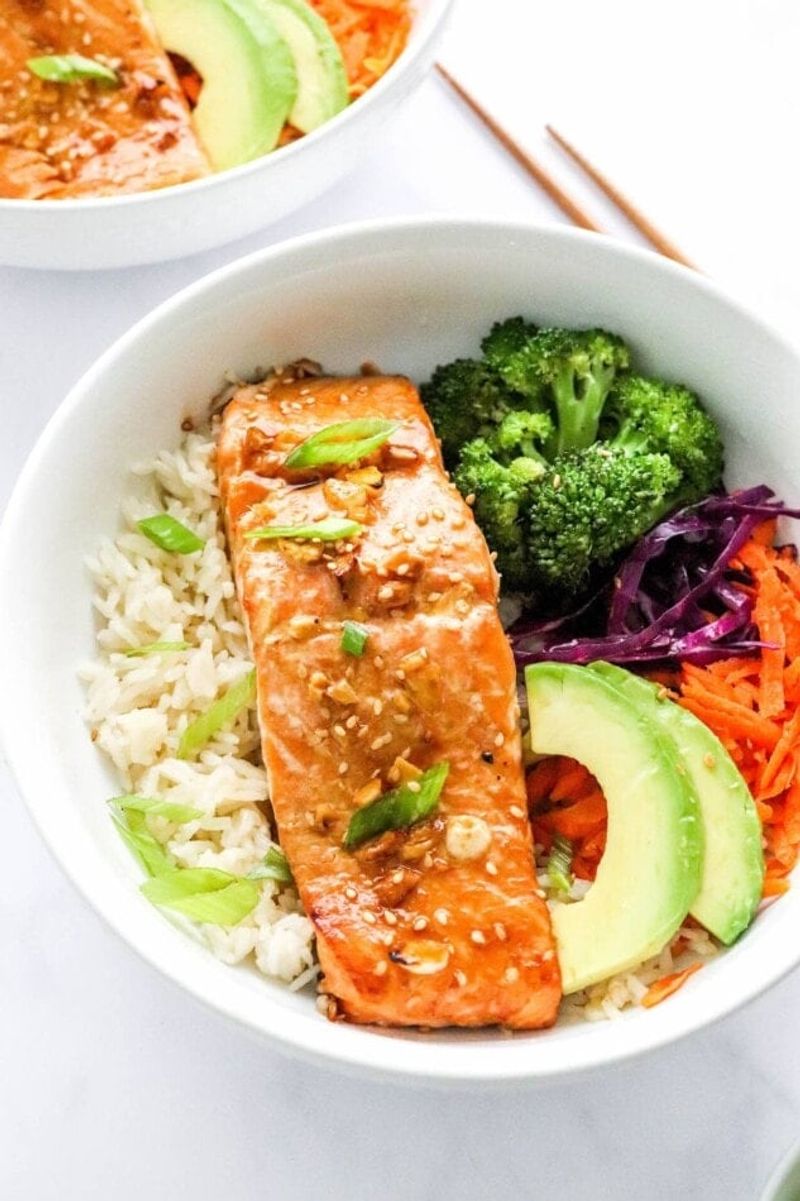 Teriyaki Salmon and Brown Rice Bowl