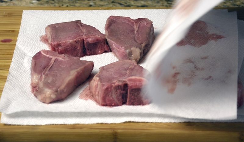 Not drying ingredients before cooking