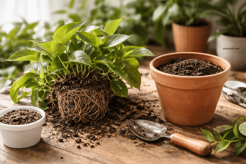 Repot into a Slightly Larger Container When Root-Bound