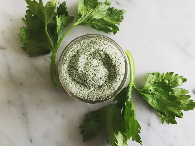 Homemade Celery Salt from Celery Leaves