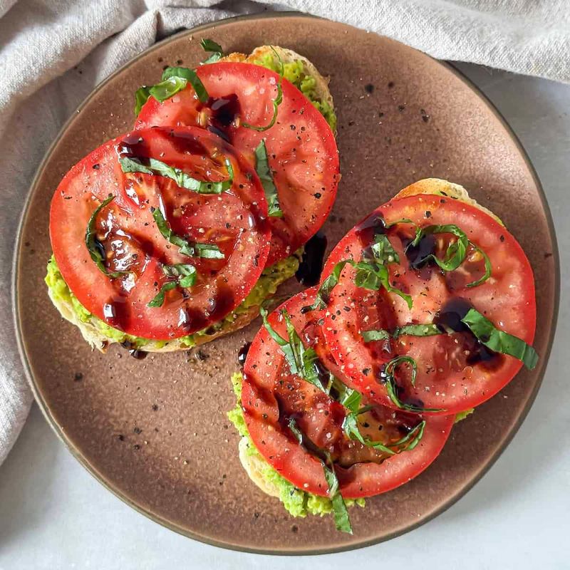 Whole Rye Crispbread with Avocado and Tomato