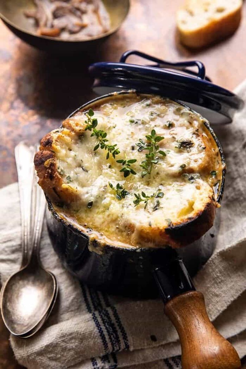 French Onion and Mushroom Soup Mashup